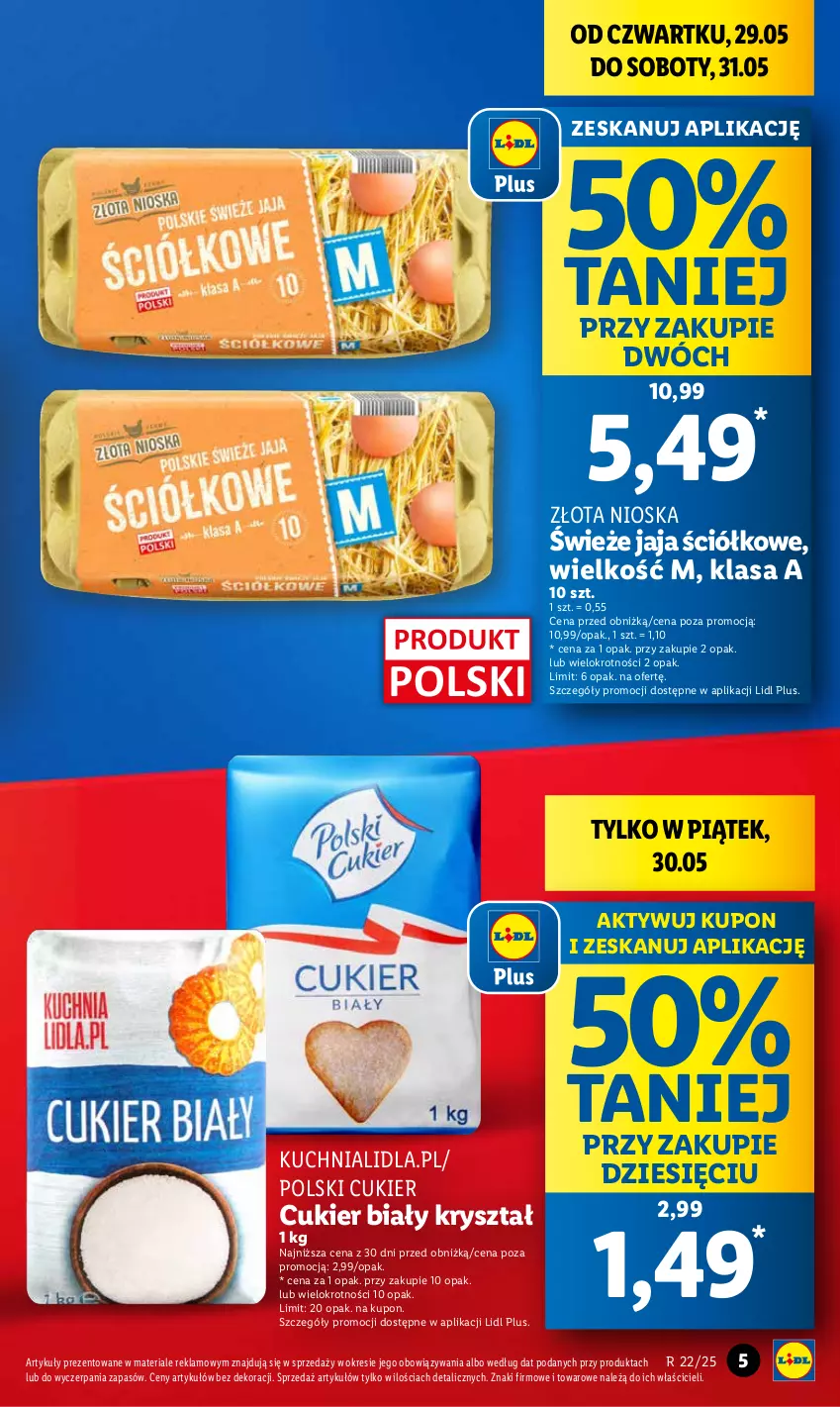 Gazetka promocyjna Lidl - GAZETKA - ważna 29.05 do 31.05.2025 - strona 5 - produkty: Cukier, Jaja, Kuchnia