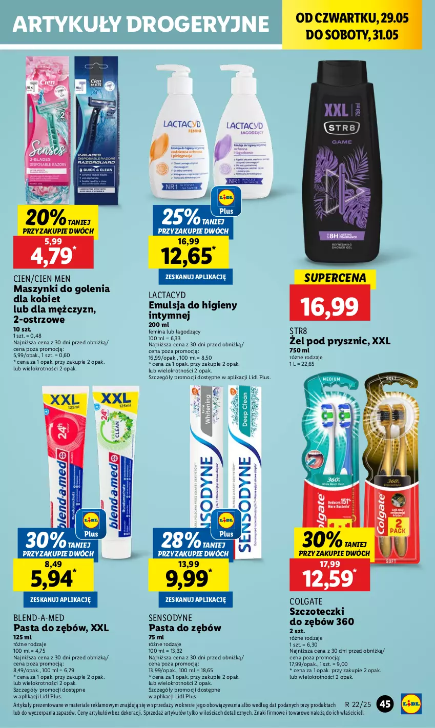 Gazetka promocyjna Lidl - GAZETKA - ważna 29.05 do 31.05.2025 - strona 55 - produkty: Blend-a-Med, Colgate, Emulsja, Lactacyd, LG, Pasta do zębów, Sensodyne, Str8