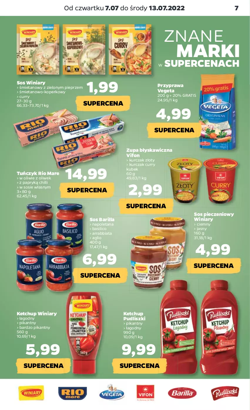 Gazetka promocyjna Netto - Artykuły spożywcze - ważna 07.07 do 13.07.2022 - strona 7 - produkty: Barilla, Gra, Ketchup, Kubek, Kurczak, Piec, Pieprz, Pudliszki, Rio Mare, Sos, Sos pieczeniowy, Tuńczyk, Vegeta, Winiary, Zupa