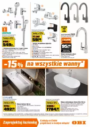 Gazetka promocyjna Obi - Gazetka OBI - Gazetka - ważna od 08.09 do 08.09.2026 - strona 3 - produkty: Kabina prysznicowa, Bateria umywalkowa, Zestaw prysznicowy, Bateria prysznicowa, Sok, Ser, Gra, Bateria kuchenna, Zestaw wannowy, Uchwyty, Tran, Wanna, Rasco, Bateria wannowa, Bateria, Brodzik