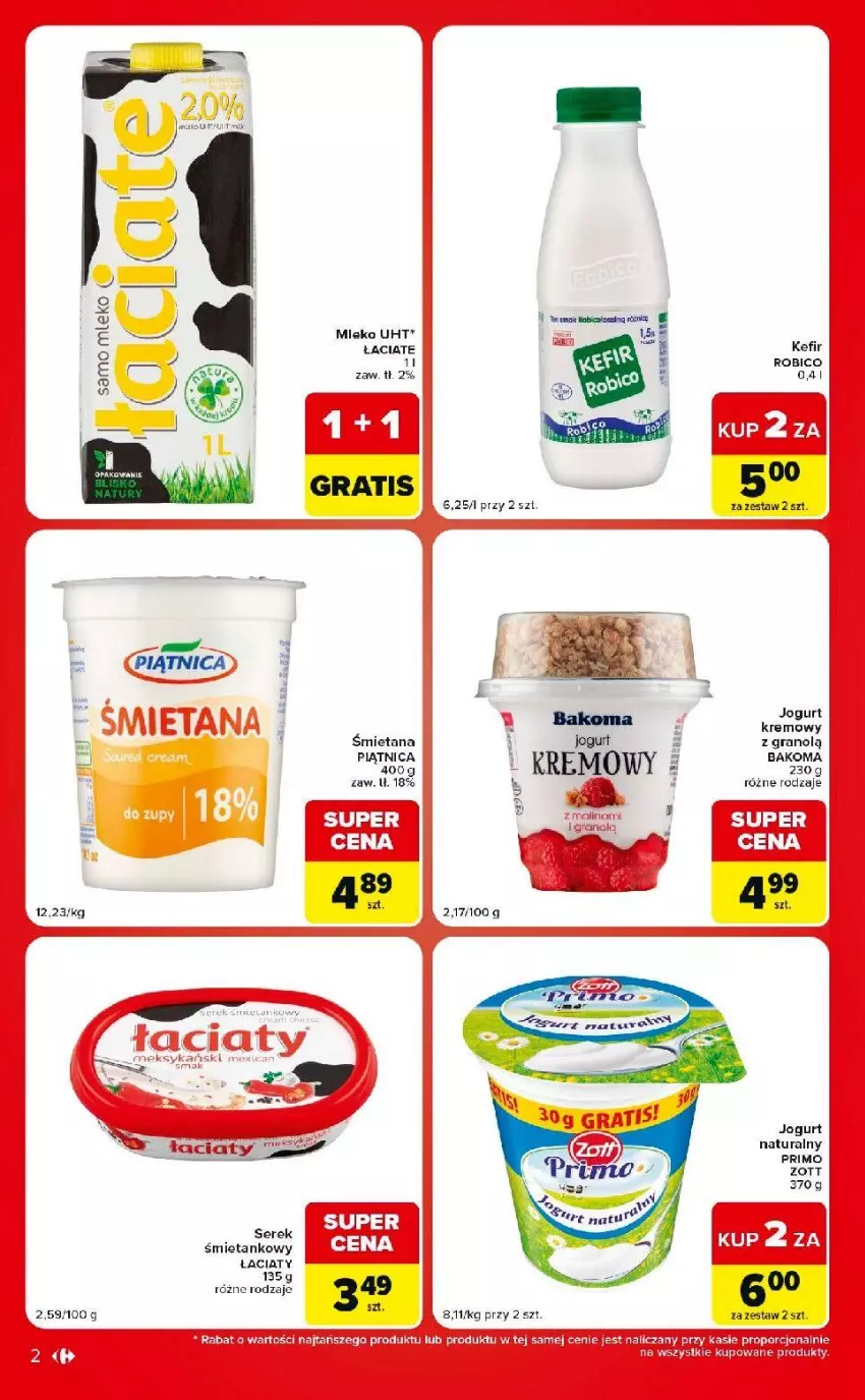 Gazetka promocyjna Carrefour - Gazetka Carrefour Market w SUMIE ekspresowe zakupy - ważna 23.06 do 29.06.2026 - strona 2 - produkty: Arnica, BIC, Fa, Gra, Jogurt, Kefir, Mleko, Por, Ser, Serek, Zott