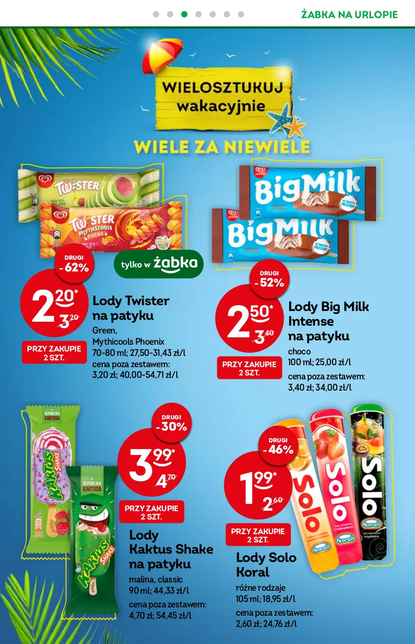 Gazetka promocyjna Żabka - ważna 13.07 do 19.07.2022 - strona 10 - produkty: Big Milk, Kaktus, Lody