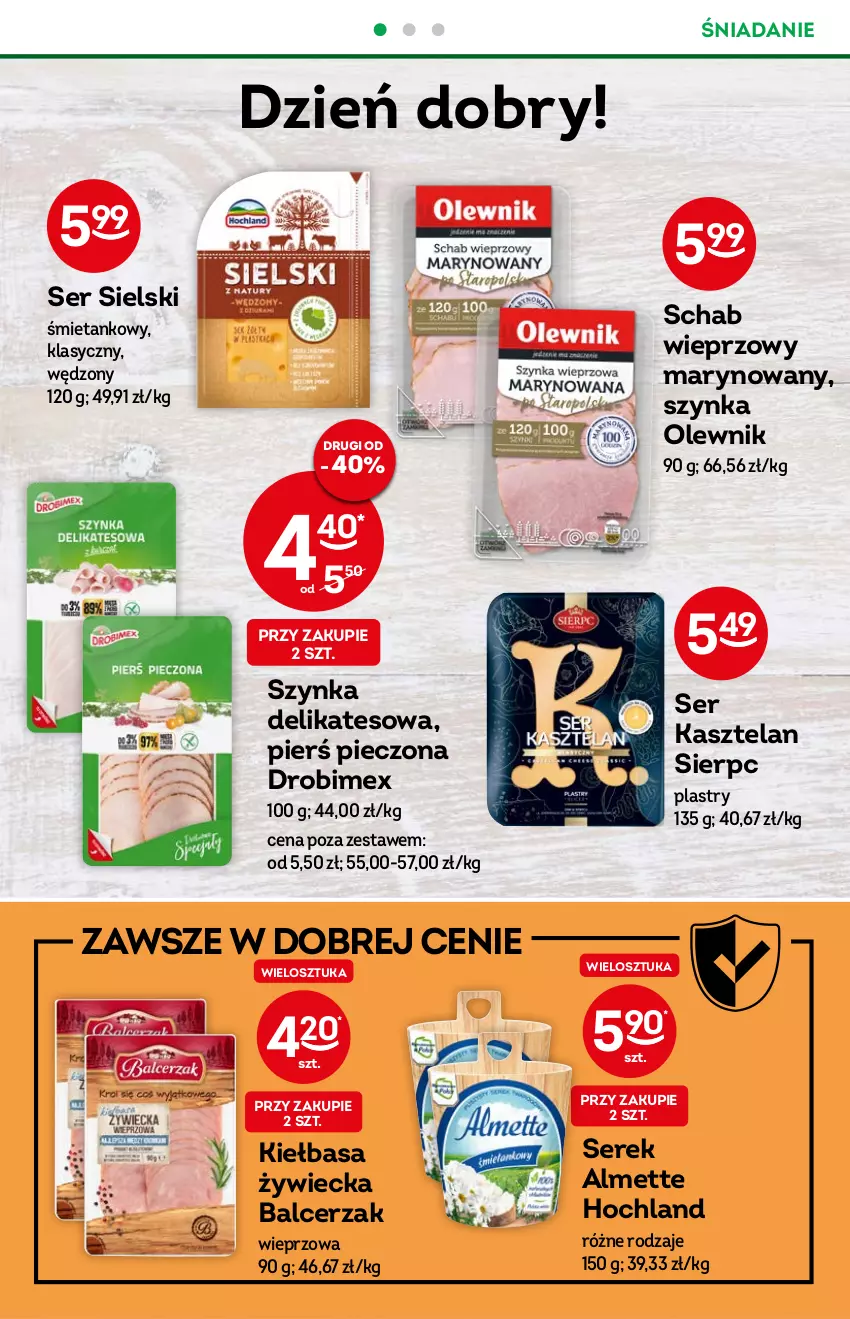 Gazetka promocyjna Żabka - ważna 13.07 do 19.07.2022 - strona 26 - produkty: Almette, Drobimex, Hochland, Kasztelan, Kiełbasa, Olewnik, Piec, Schab wieprzowy, Ser, Ser Kasztelan, Serek, Szynka, Szynka delikatesowa