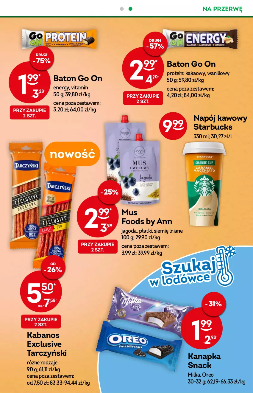 Gazetka promocyjna Żabka - ważna 13.07 do 19.07.2022 - strona 31 - produkty: Baton, Kabanos, Kakao, Milka, Mus, Napój, Oreo, Tarczyński