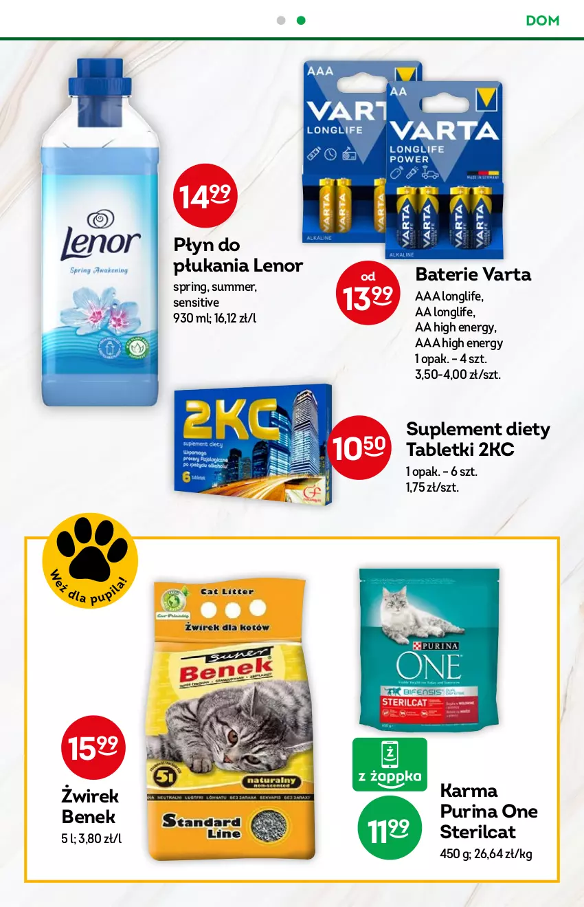 Gazetka promocyjna Żabka - ważna 13.07 do 19.07.2022 - strona 47 - produkty: Lenor, Płyn do płukania, Pur, Purina, Suplement diety, Tablet, Varta