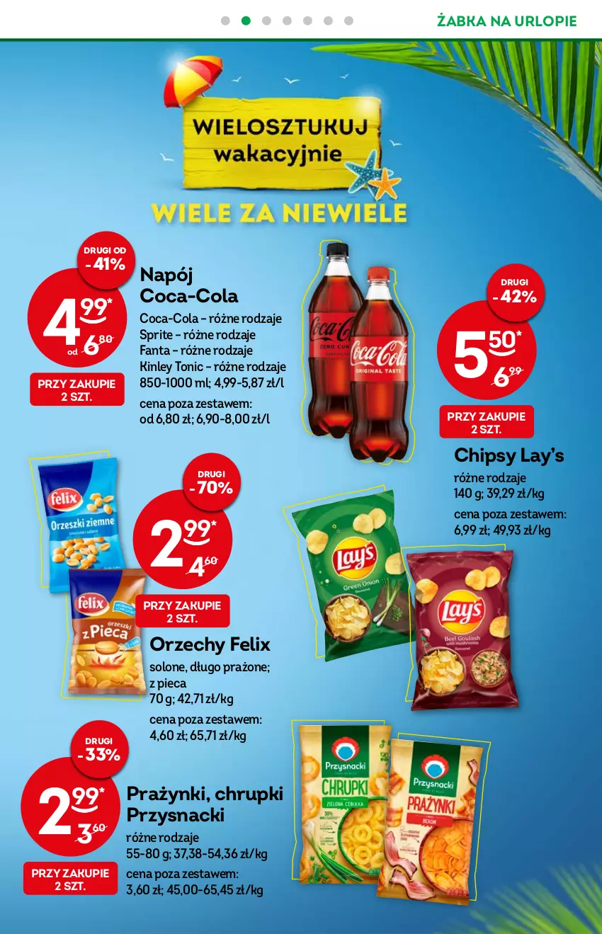 Gazetka promocyjna Żabka - ważna 13.07 do 19.07.2022 - strona 9 - produkty: Chipsy, Chrupki, Coca-Cola, Fa, Fanta, Felix, Lay’s, Napój, Piec, Przysnacki, Sprite