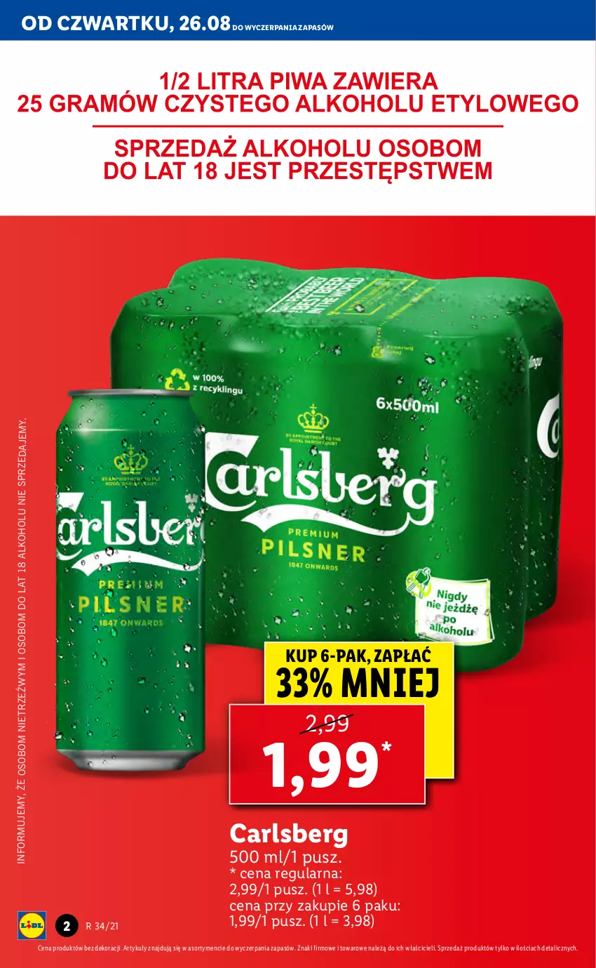 Gazetka promocyjna Lidl - GAZETKA - ważna 26.08 do 29.08.2021 - strona 2 - produkty: Carlsberg
