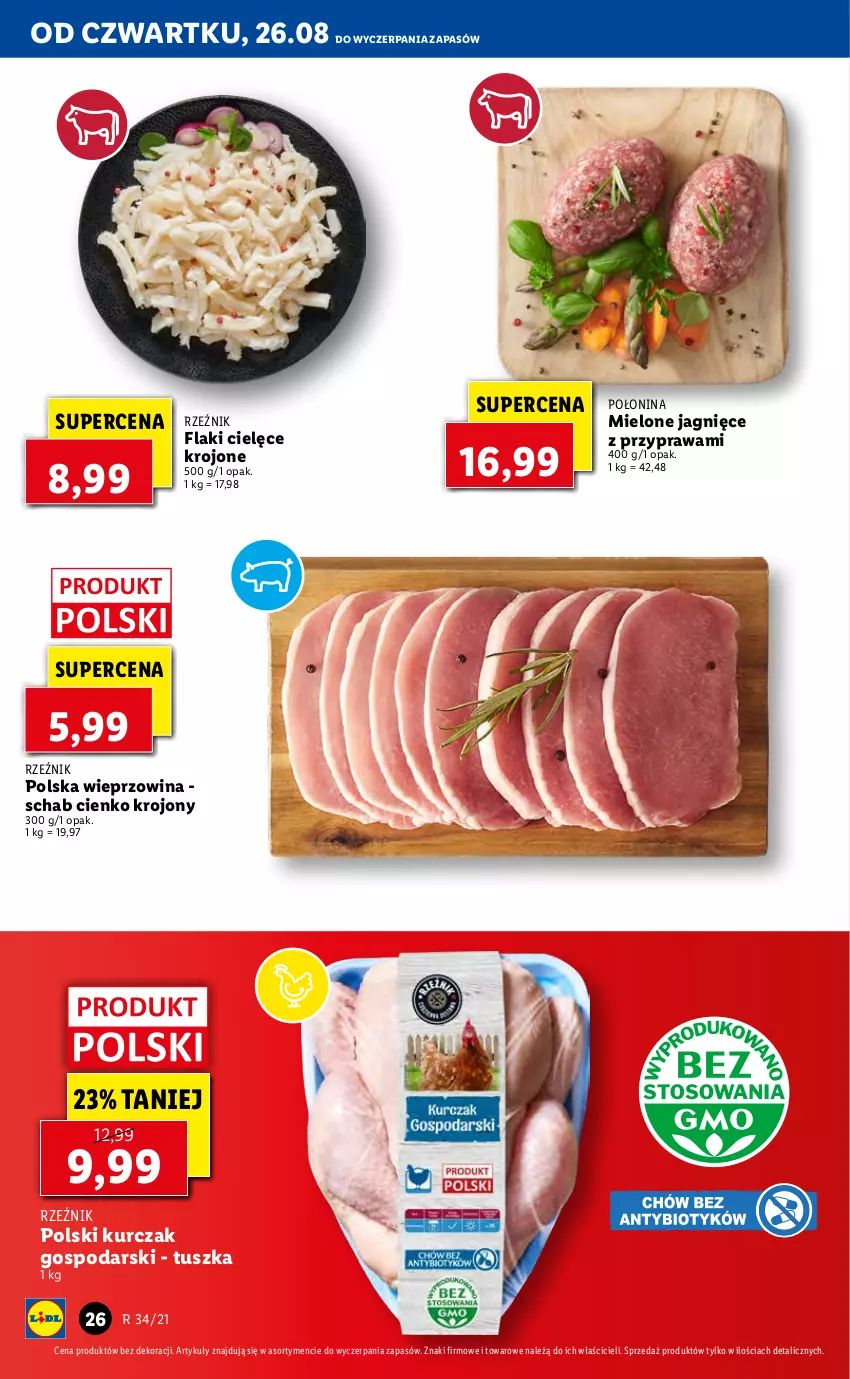 Gazetka promocyjna Lidl - GAZETKA - ważna 26.08 do 29.08.2021 - strona 26 - produkty: Flaki, Kurczak, Tusz, Wieprzowina