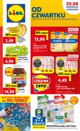 Gazetka promocyjna Lidl - GAZETKA - Gazetka - ważna od 29.08 do 29.08.2021 - strona 1 - produkty: Kurczak, Banany, Nutella, Ser, Por, Gra, Cukier, Pilos, Cukierki, Gouda, Wino