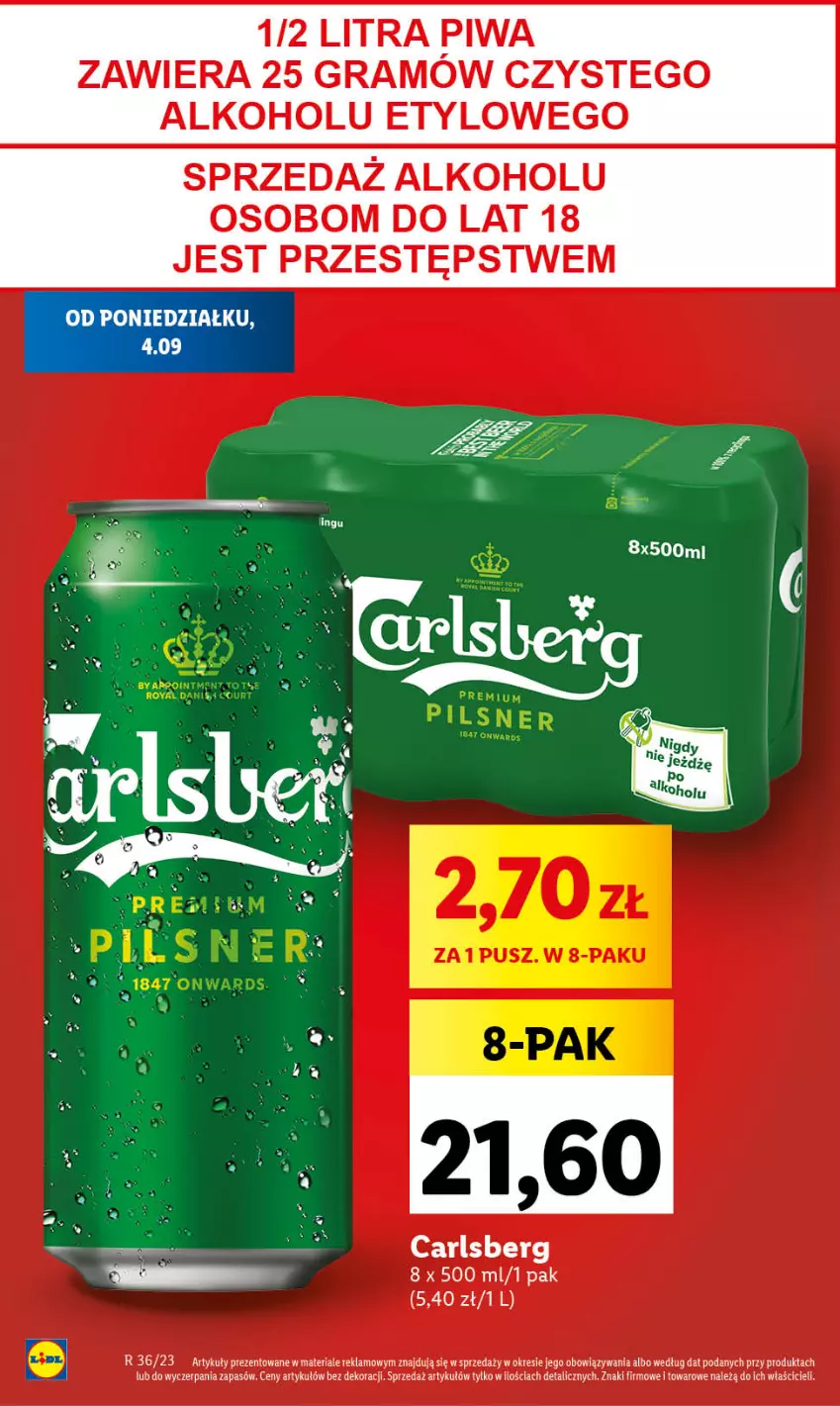 Gazetka promocyjna Lidl - GAZETKA - ważna 04.09 do 06.09.2023 - strona 20 - produkty: Carlsberg, Gra, Piwa