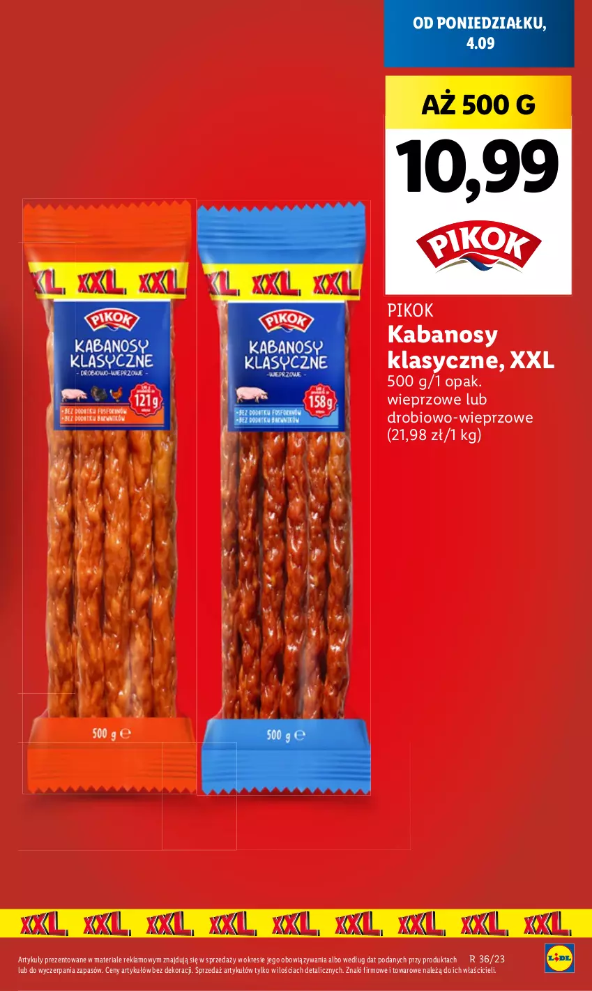 Gazetka promocyjna Lidl - GAZETKA - ważna 04.09 do 06.09.2023 - strona 21 - produkty: Kabanos, PIKOK