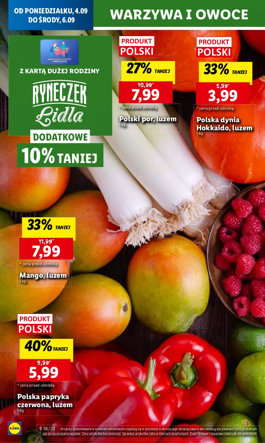 Gazetka promocyjna Lidl - GAZETKA - ważna 04.09 do 06.09.2023 - strona 26 - produkty: Chleb, Mango, Owoce, Papryka, Papryka czerwona, Por, Ser, Warzywa, Warzywa i owoce