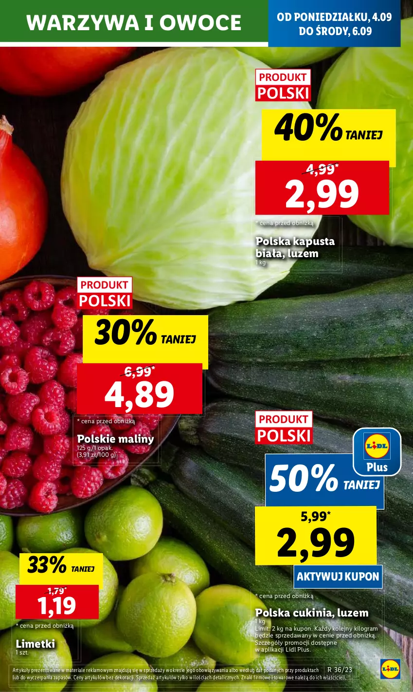 Gazetka promocyjna Lidl - GAZETKA - ważna 04.09 do 06.09.2023 - strona 27 - produkty: Gra, Maliny, Olej, Owoce, Warzywa, Warzywa i owoce