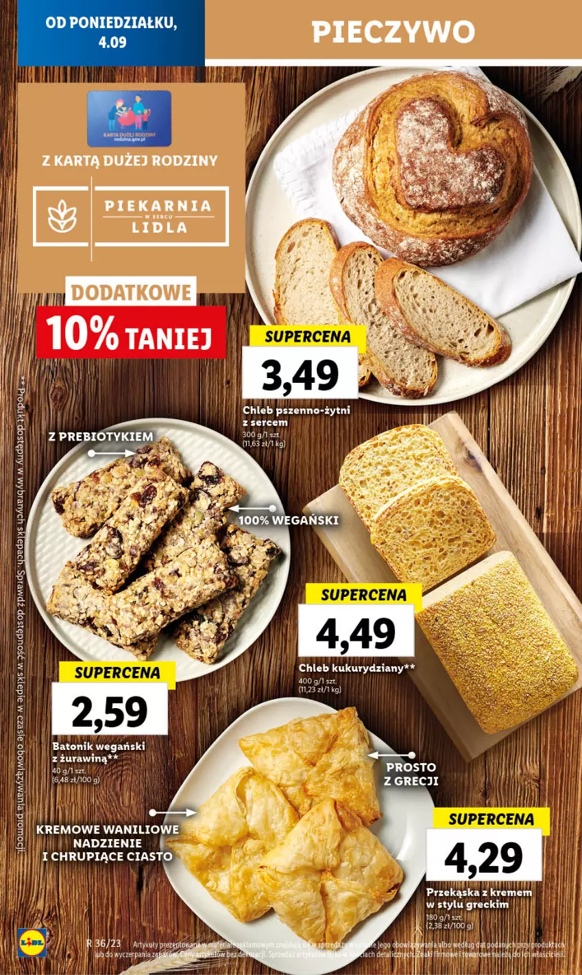 Gazetka promocyjna Lidl - GAZETKA - ważna 04.09 do 06.09.2023 - strona 30 - produkty: Baton, Chleb, Ser, Tonik