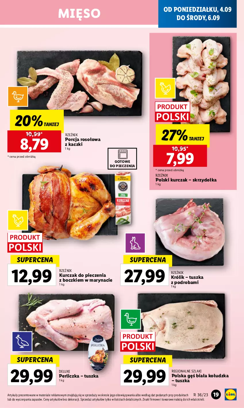 Gazetka promocyjna Lidl - GAZETKA - ważna 04.09 do 06.09.2023 - strona 33 - produkty: Królik, Kurczak, Mięso, Perliczka, Piec, Por, Tusz