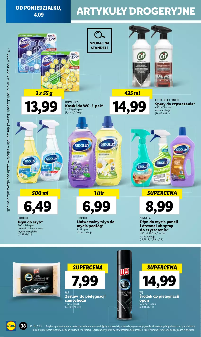 Gazetka promocyjna Lidl - GAZETKA - ważna 04.09 do 06.09.2023 - strona 52 - produkty: Domestos, Mars, Mydło, Płyn do mycia, Płyn do mycia paneli, Płyn do mycia podłóg, Płyn do szyb, Sidolux, Spray do czyszczenia