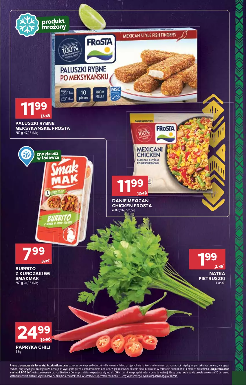 Gazetka promocyjna Stokrotka - Supermarket - ważna 06.11 do 12.11.2025 - strona 31 - produkty: Frosta, Kurczak, Mięso, Natka pietruszki, Owoce, Paluszki rybne, Papryka, Warzywa