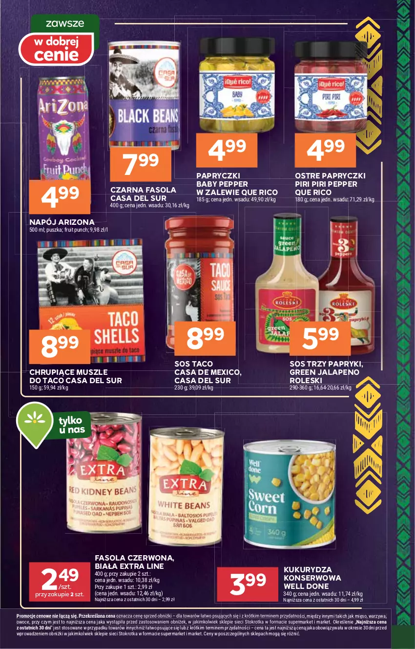 Gazetka promocyjna Stokrotka - Supermarket - ważna 06.11 do 12.11.2025 - strona 33 - produkty: Fa, Fasola, Kukurydza, Kukurydza konserwowa, Mięso, Mus, Napój, Owoce, Ser, Sos, Warzywa