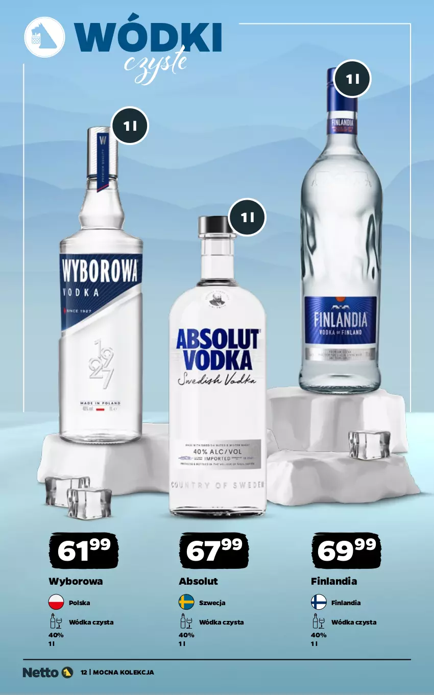 Gazetka promocyjna Netto - Alkohole - Mocne - ważna 02.02 do 14.02.2026 - strona 12 - produkty: Absolut, Finlandia, Wódka, Wyborowa