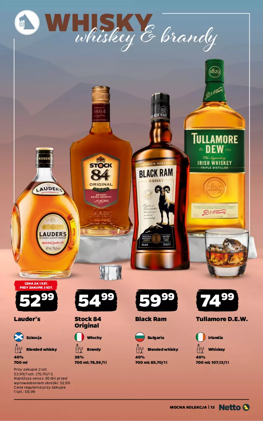 Gazetka promocyjna Netto - Alkohole - Mocne - ważna 02.02 do 14.02.2026 - strona 13 - produkty: Brandy, Gin, Koc, Lack, Lauder's, Stock, Whiskey, Whisky