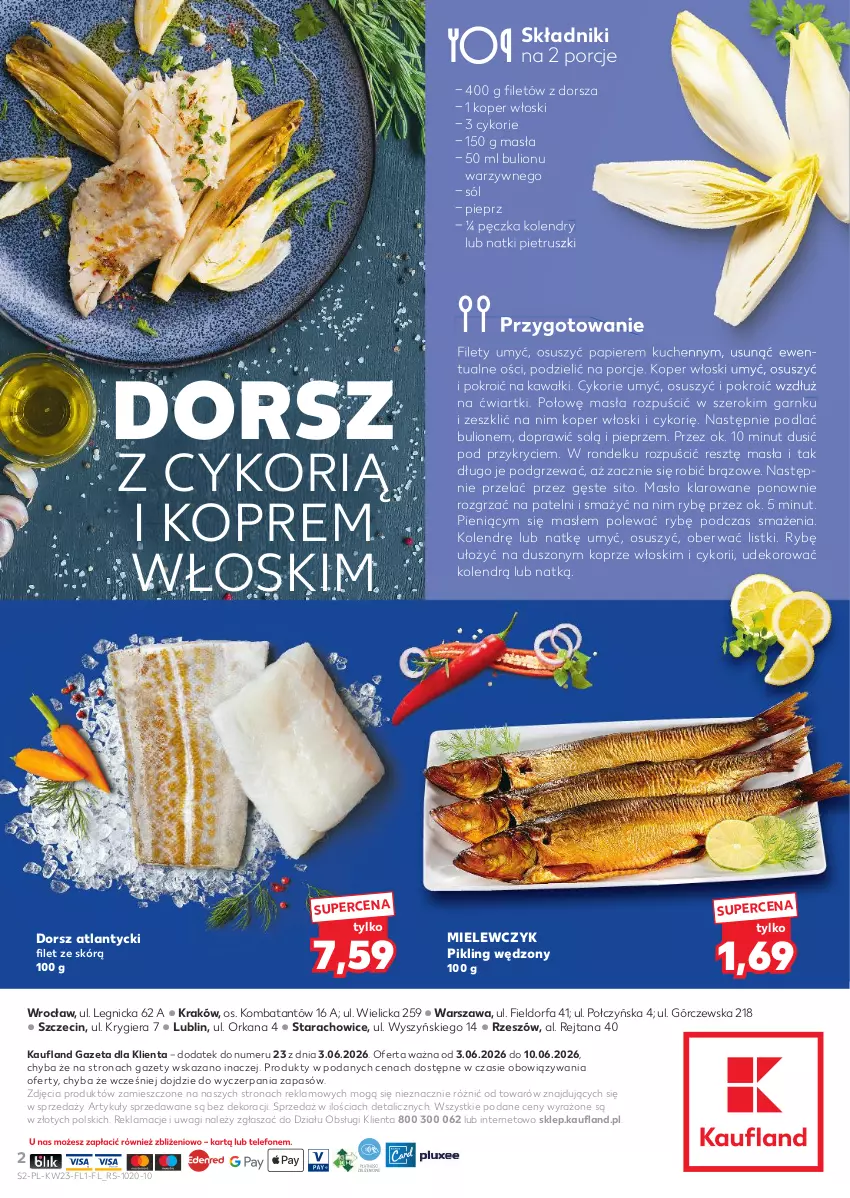 Gazetka promocyjna Kaufland - Ryby z naszej lady - ważna 03.06 do 10.06.2026 - strona 2 - produkty: Bulion, Dorsz, Fa, Kawa, Koper włoski, Lion, Masło, Masło klarowane, Orka, Papier, Pieprz, Por, Rondel, Sito, Sól, Wagi