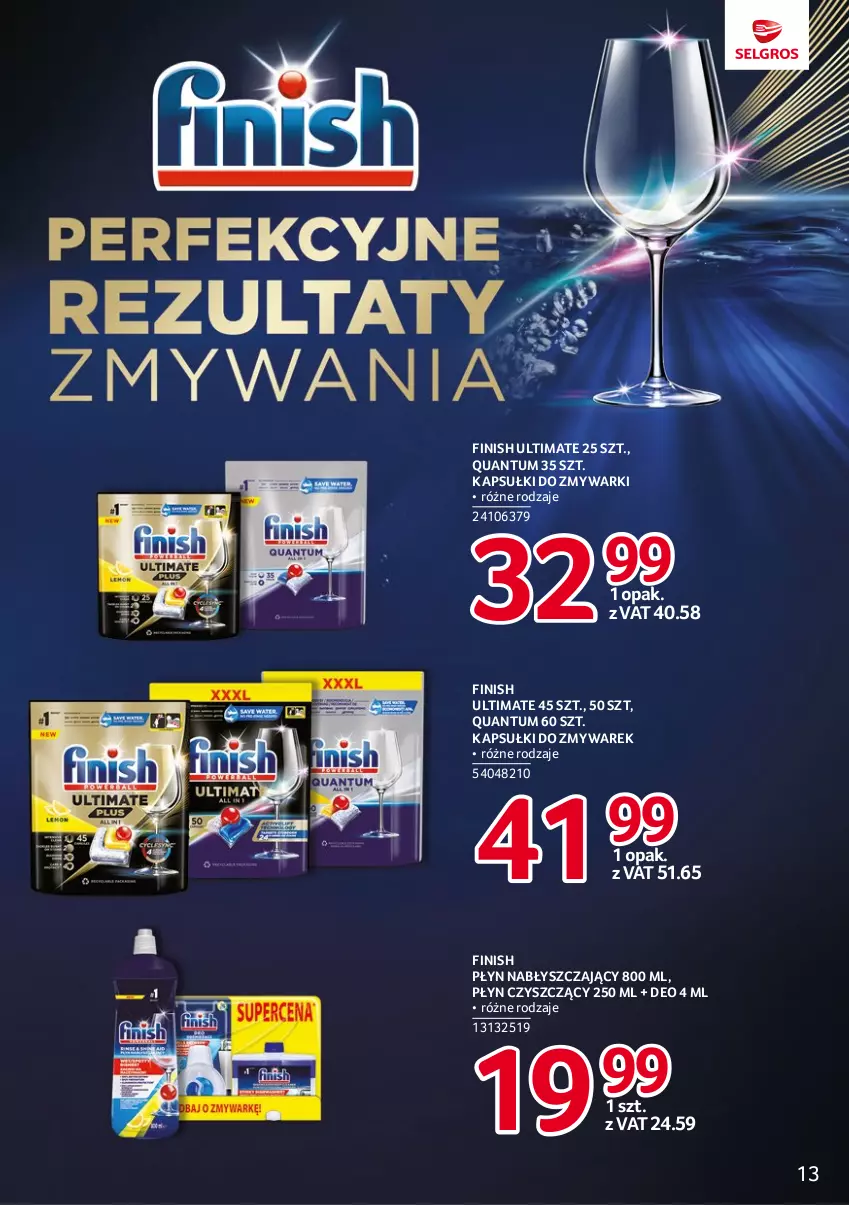 Gazetka promocyjna Selgros - Katalog Markowe Produkty - ważna 15.06 do 28.06.2023 - strona 13 - produkty: Finish, Płyn nabłyszczający, Zmywarki