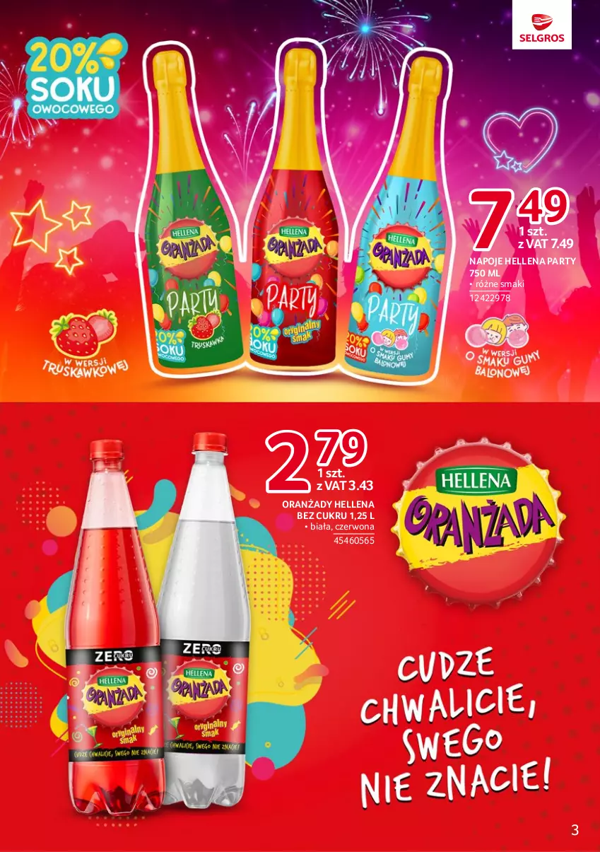 Gazetka promocyjna Selgros - Katalog Markowe Produkty - ważna 15.06 do 28.06.2023 - strona 3 - produkty: Hellena, Napoje