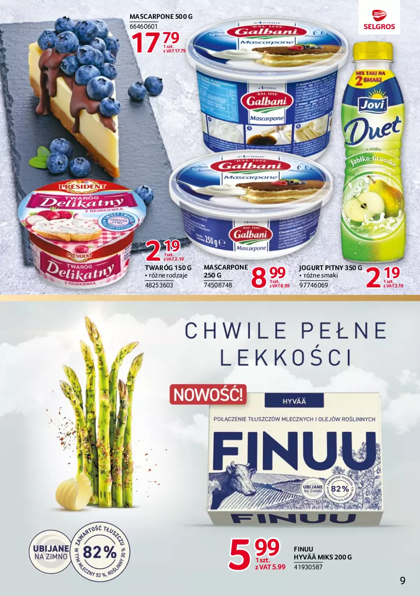 Gazetka promocyjna Selgros - Katalog Markowe Produkty - ważna 15.06 do 28.06.2023 - strona 9 - produkty: Finuu, Jogurt, Jogurt pitny, Mascarpone, Twaróg