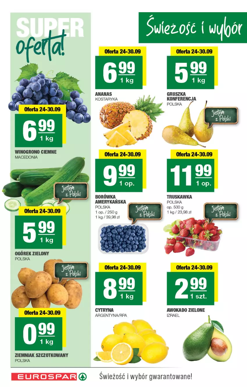 Gazetka promocyjna Spar - EuroSpar - ważna 22.09 do 02.10.2025 - strona 2 - produkty: Ananas, Borówka, Ogórek, Wino