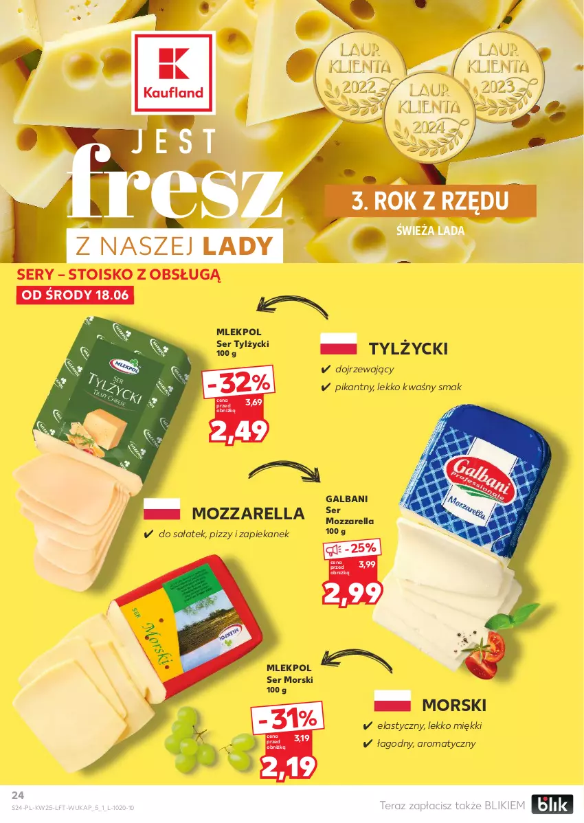 Gazetka promocyjna Kaufland - Gazetka tygodnia - ważna 18.06 do 25.06.2025 - strona 24 - produkty: Galbani, Mozzarella, Sałat, Ser, Ser tylżycki, Tera