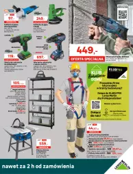 Gazetka promocyjna Leroy Merlin - Jesteśmy otwarci na Wasze potrzeby - Gazetka - ważna od 06.05 do 06.05.2021 - strona 11 - produkty: Odkurzacz, Sok, Gra, Drabina, Przewód, Opalarka, Wiertarka, Buty, Pilarka stołowa, Walizka, Szlifierka kątowa, Buty robocze, Kask, O nas, Tarka, Szynka, Regał, Wkręt, Rękawice, Kompresor olejowy, Młot, Młotowiertarka, Wkrętarka, Bateria, Maszynka, Spodnie, Szlifierka, Półbuty, Bosch, Waga, Maska, Lazur, Olej, Regał metalowy, Odkurzacz warsztatowy, Kompresor, Dźwig, Myjka ciśnieniowa, Akumulator