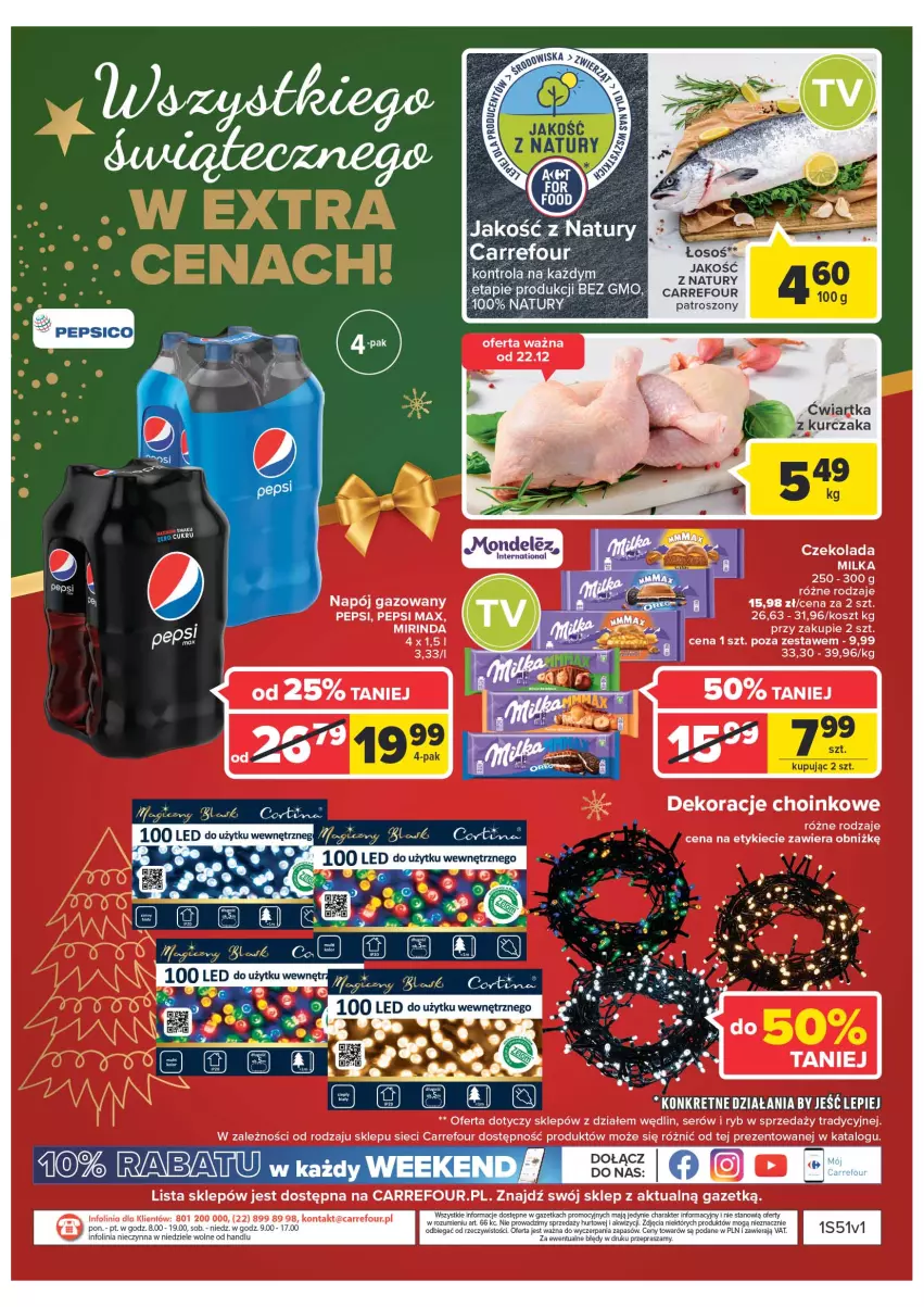 Gazetka promocyjna Carrefour - Gazetka Market - ważna 19.12 do 24.12.2022 - strona 19 - produkty: Czekolada, Kosz, Kret, Milka, Mirinda, Napój, Napój gazowany, O nas, Pepsi, Pepsi max, Ser, Taca