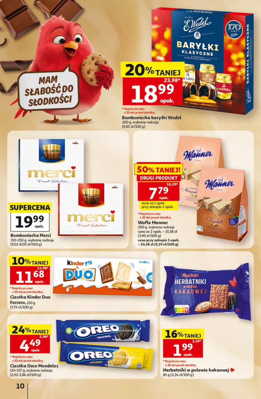 Gazetka promocyjna Auchan - 30 Lat Hipermarket - ważna 29.10 do 04.11.2026 - strona 10 - produkty: Ciastka, Ferrero, Herbatniki, Kakao, Kinder, Merci, Oreo, Wafle