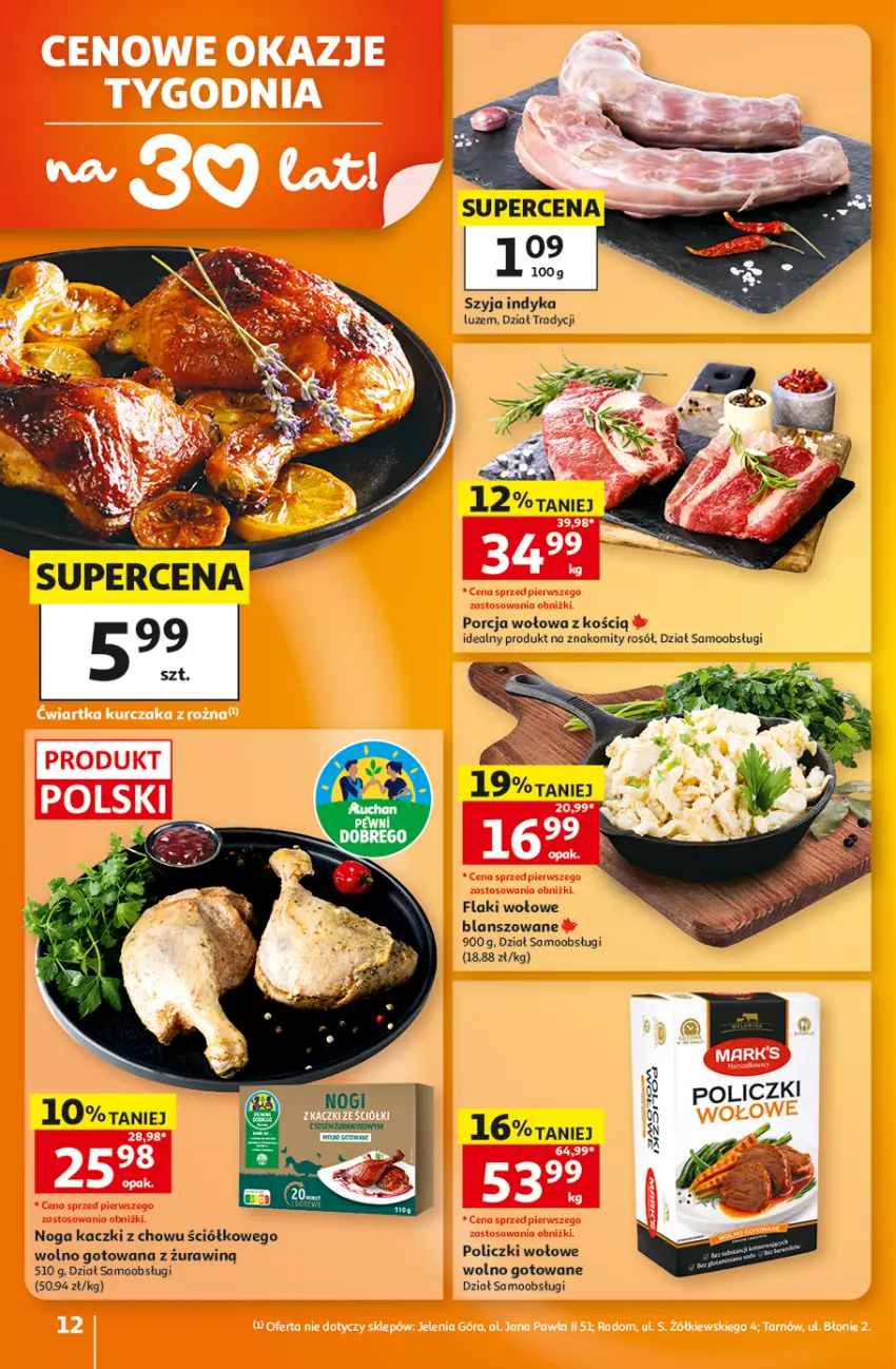 Gazetka promocyjna Auchan - 30 Lat Hipermarket - ważna 29.10 do 04.11.2026 - strona 12 - produkty: Flaki, Flaki wołowe, Policzki wołowe, Por, Rosół