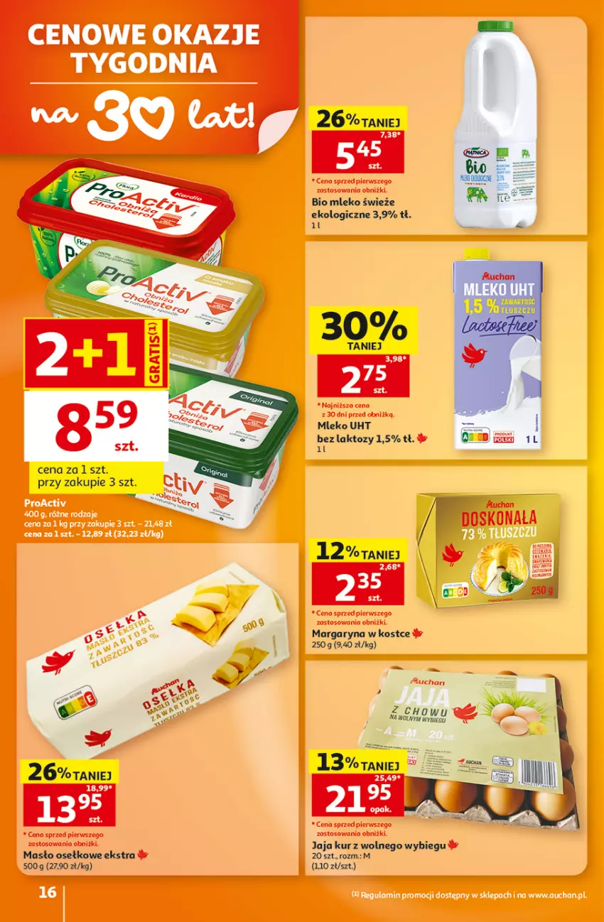 Gazetka promocyjna Auchan - 30 Lat Hipermarket - ważna 29.10 do 04.11.2026 - strona 16 - produkty: Fa, Jaja, Margaryna, Masło, Mleko