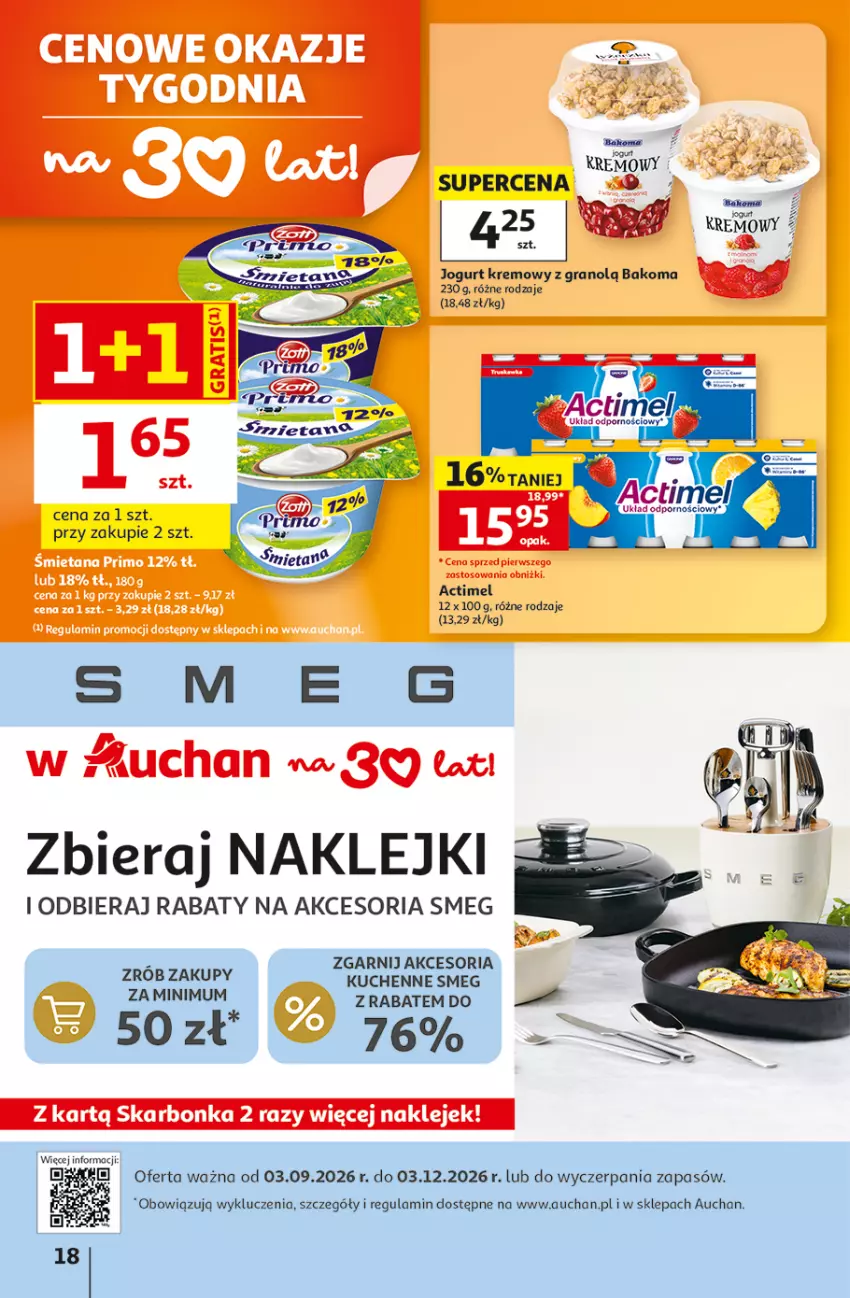 Gazetka promocyjna Auchan - 30 Lat Hipermarket - ważna 29.10 do 04.11.2026 - strona 18 - produkty: Actimel, Bakoma, Gra, Jogurt, Klej