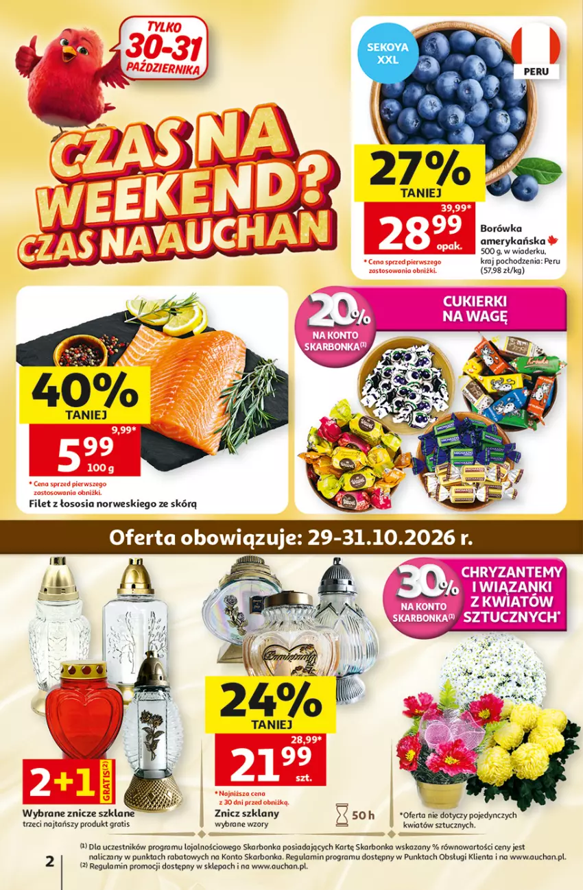 Gazetka promocyjna Auchan - 30 Lat Hipermarket - ważna 29.10 do 04.11.2026 - strona 2 - produkty: Borówka, Borówka amerykańska, Cukier, Fa, Gra, SEKO, Znicz