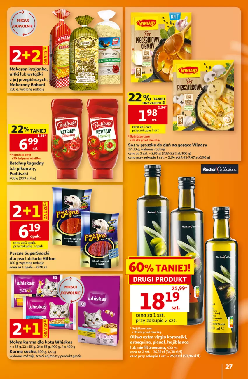Gazetka promocyjna Auchan - 30 Lat Hipermarket - ważna 29.10 do 04.11.2026 - strona 27 - produkty: Babuni, Gra, Ketchup, Kurczak, Makaron, Mokra karma, Pudliszki, Sos, Whiskas
