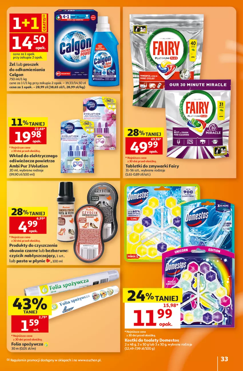 Gazetka promocyjna Auchan - 30 Lat Hipermarket - ważna 29.10 do 04.11.2026 - strona 33 - produkty: Ambi Pur, Calgon, Fa, Fairy, LG, Pur, Tablet, Tabletki do zmywarki, Zmywarki