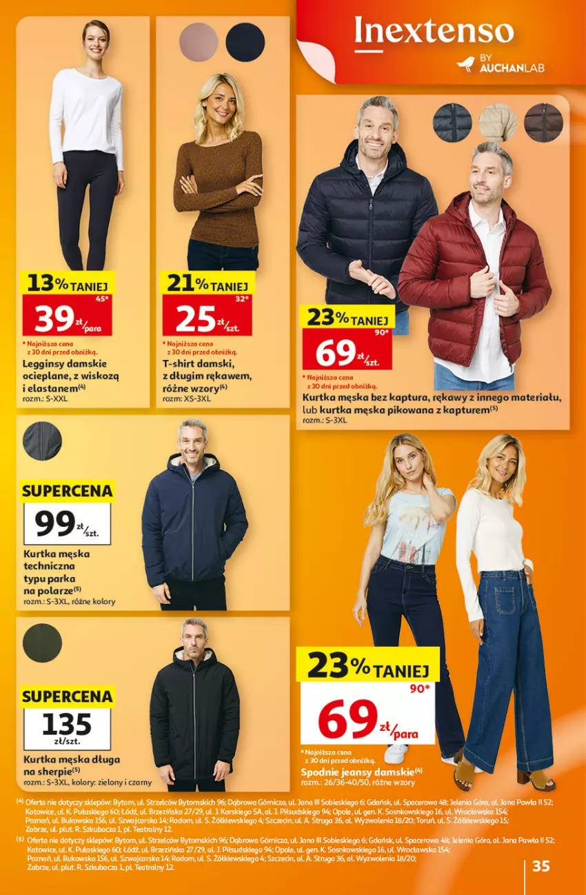 Gazetka promocyjna Auchan - 30 Lat Hipermarket - ważna 29.10 do 04.11.2026 - strona 35 - produkty: Gin, Kurtka, Legginsy, Parka, T-shirt