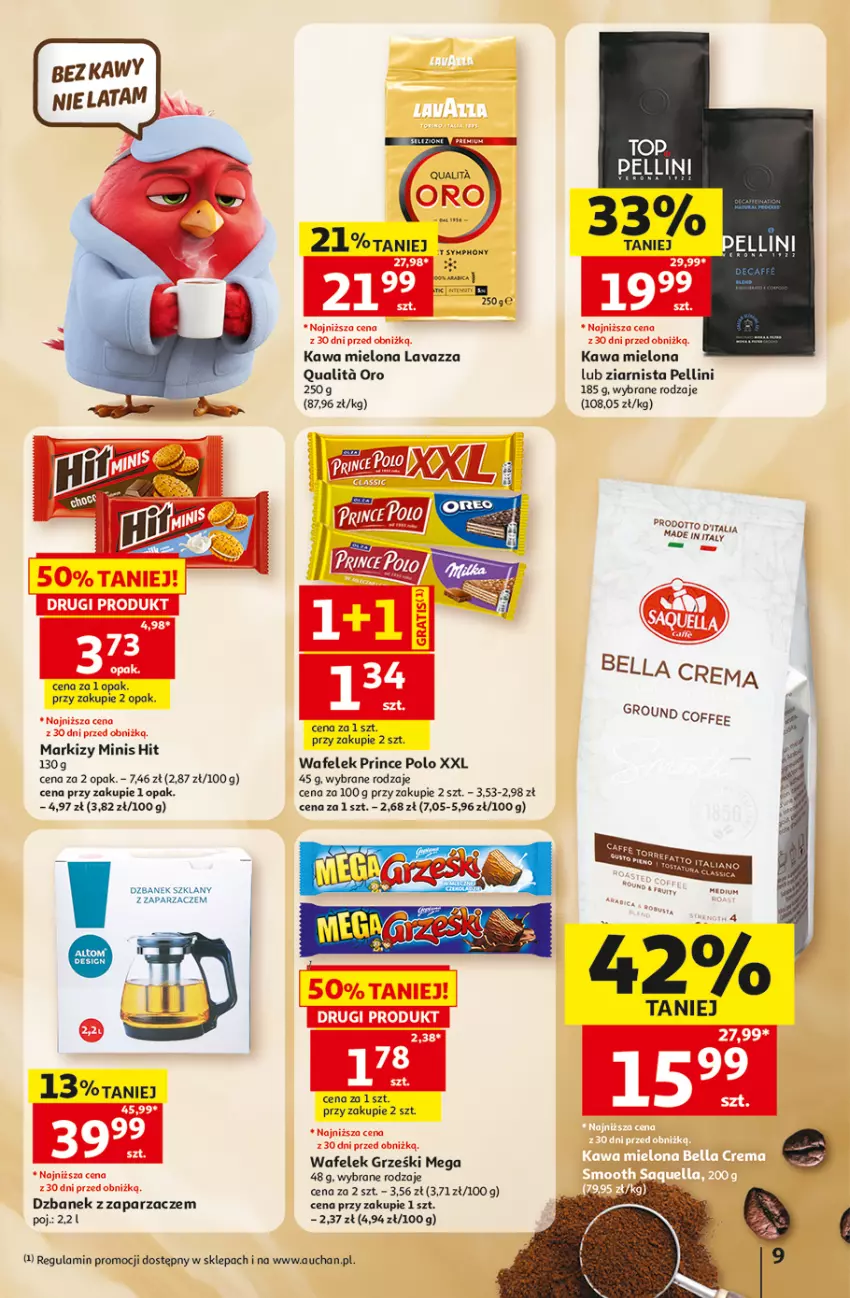 Gazetka promocyjna Auchan - 30 Lat Hipermarket - ważna 29.10 do 04.11.2026 - strona 9 - produkty: Dzbanek, Gra, Grześki, Kawa, Kawa mielona, Lavazza, Prince Polo, Wafelek, Zaparzacz