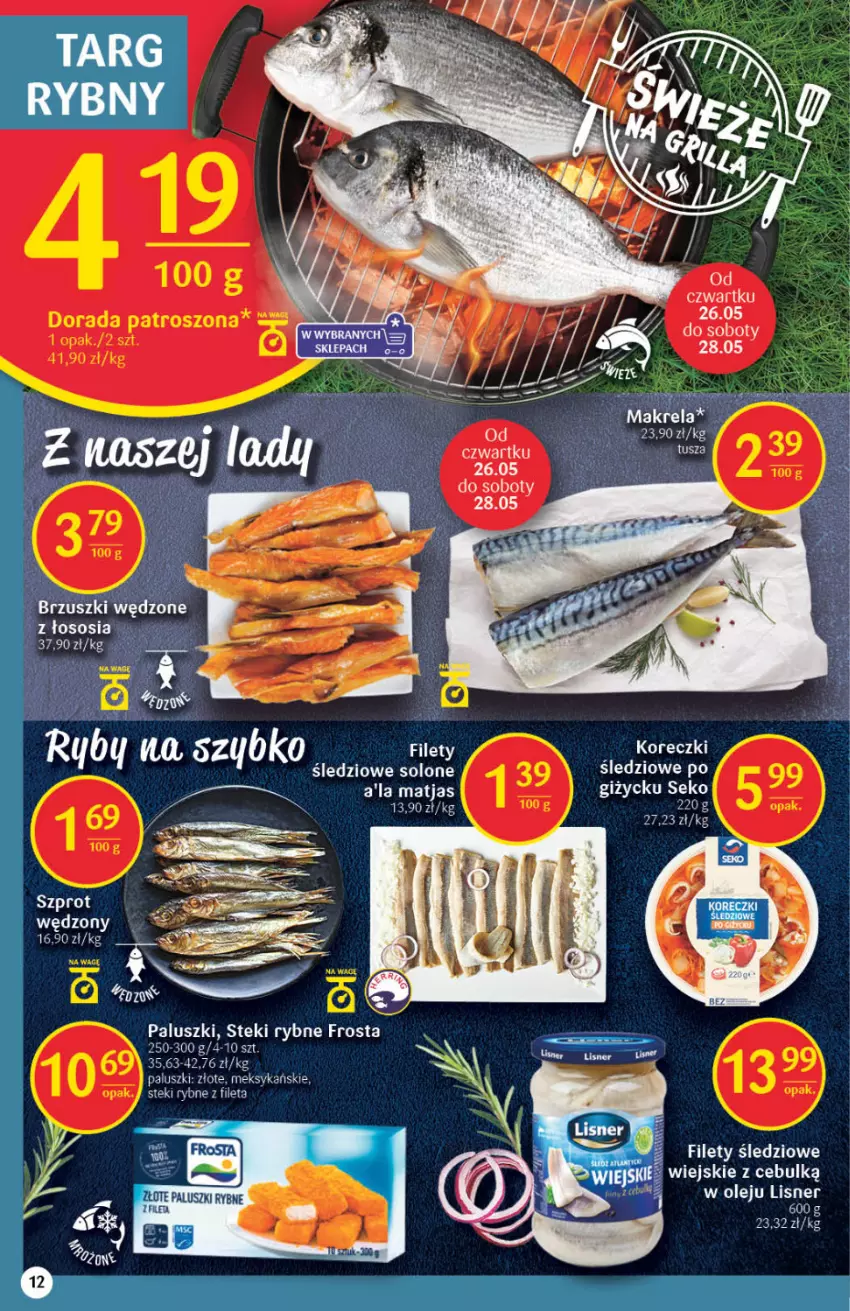 Gazetka promocyjna Delikatesy Centrum - Gazetka DC20 - ważna 26.05 do 01.06.2022 - strona 11 - produkty: Frosta, Lisner, Matjas, Olej, SEKO, Sos, Stek, Szprot