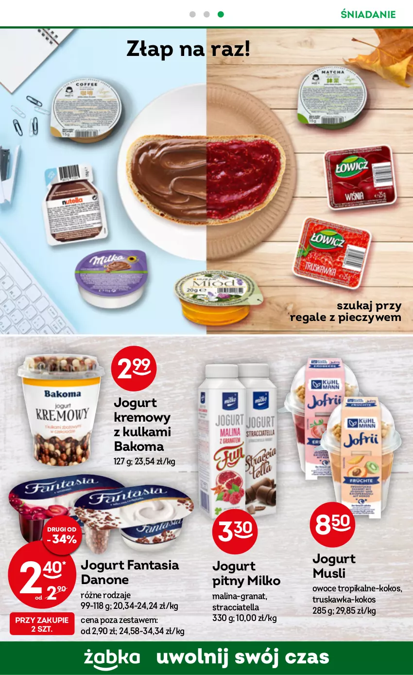 Gazetka promocyjna Żabka - ważna 30.11 do 06.12.2022 - strona 34 - produkty: Bakoma, Danone, Fa, Fanta, Gra, Granat, Jogurt, Jogurt pitny, Kokos, Mus, Owoce, Piec