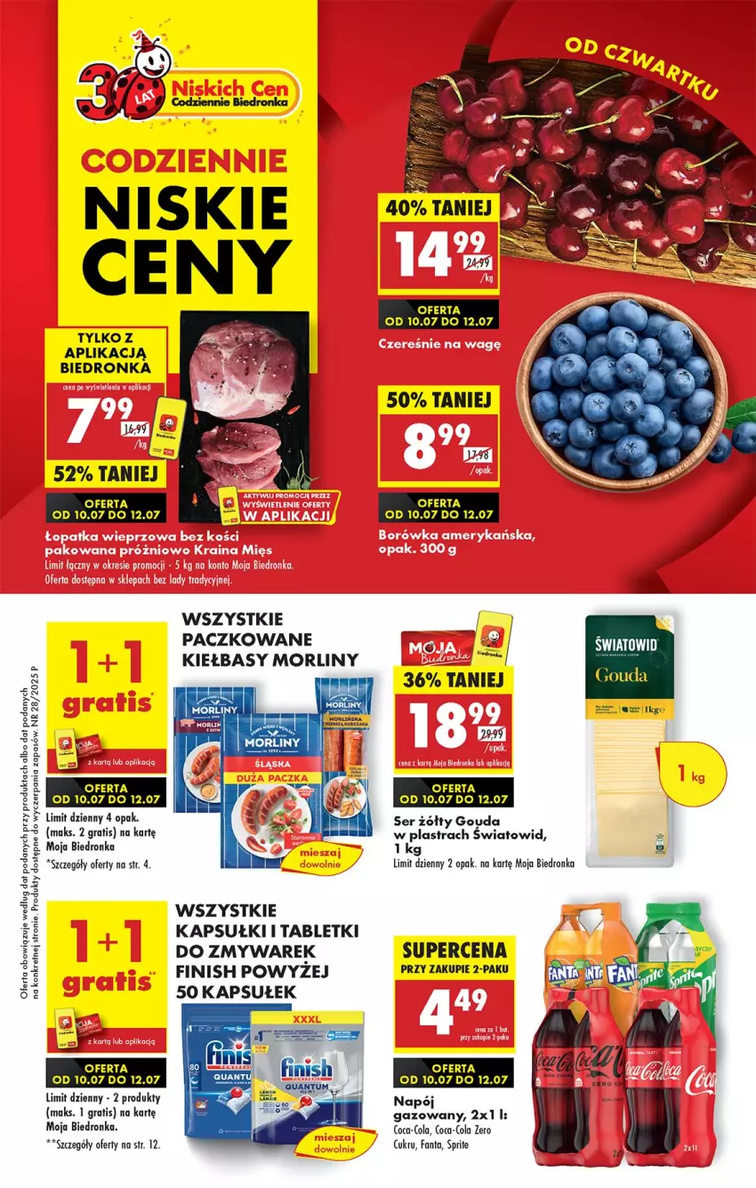 Gazetka promocyjna Biedronka - Od Czwartku - ważna 10.07 do 16.07.2025 - strona 1 - produkty: Coca-Cola, Fa, Fanta, Finish, Gouda, Gra, Kret, Morliny, Ser, Sprite, Tablet