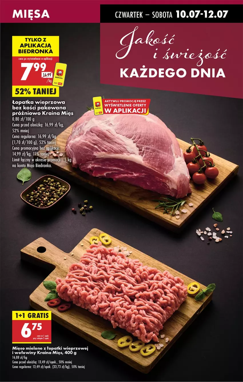Gazetka promocyjna Biedronka - Od Czwartku - ważna 10.07 do 16.07.2025 - strona 25 - produkty: Mięso, Mięso mielone, Mięso mielone z łopatki wieprzowej