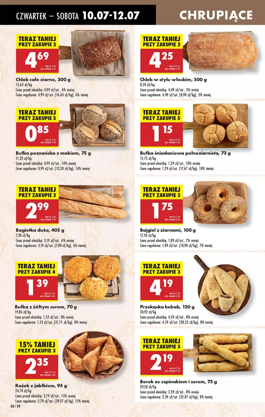 Gazetka promocyjna Biedronka - Od Czwartku - ważna 10.07 do 16.07.2025 - strona 32 - produkty: Bagietka, Bułka, Chleb, Danio, Kebab, Ser, Szpinak, Tera