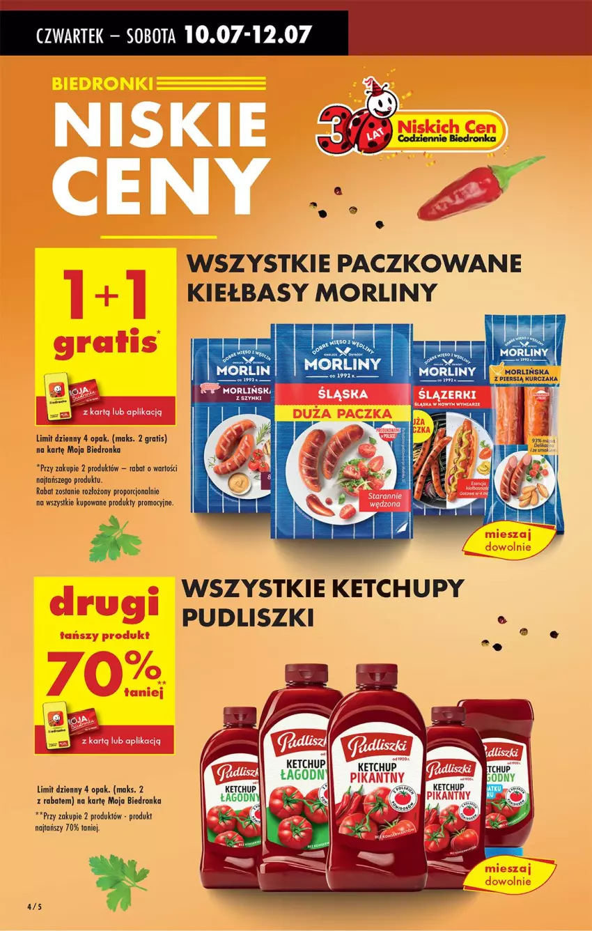 Gazetka promocyjna Biedronka - Od Czwartku - ważna 10.07 do 16.07.2025 - strona 4 - produkty: Gra, Ketchup, Kurczak, Morliny, Por, Pudliszki