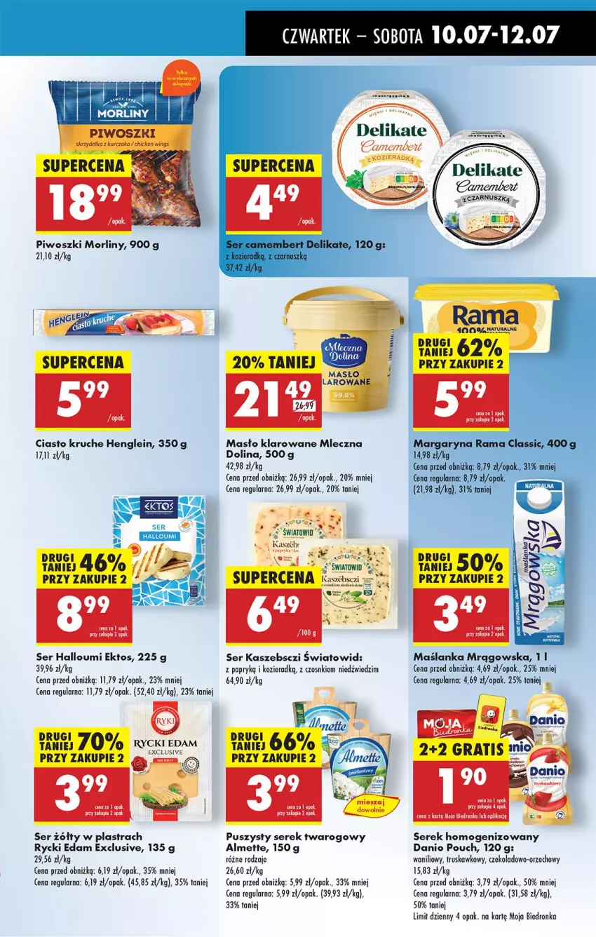 Gazetka promocyjna Biedronka - Od Czwartku - ważna 10.07 do 16.07.2025 - strona 41 - produkty: Almette, Danio, Edam, Maślanka, Masło, Masło klarowane, Morliny, Piwo, Rama, Rycki Edam, Ser, Serek, Serek homogenizowany, Serek twarogowy