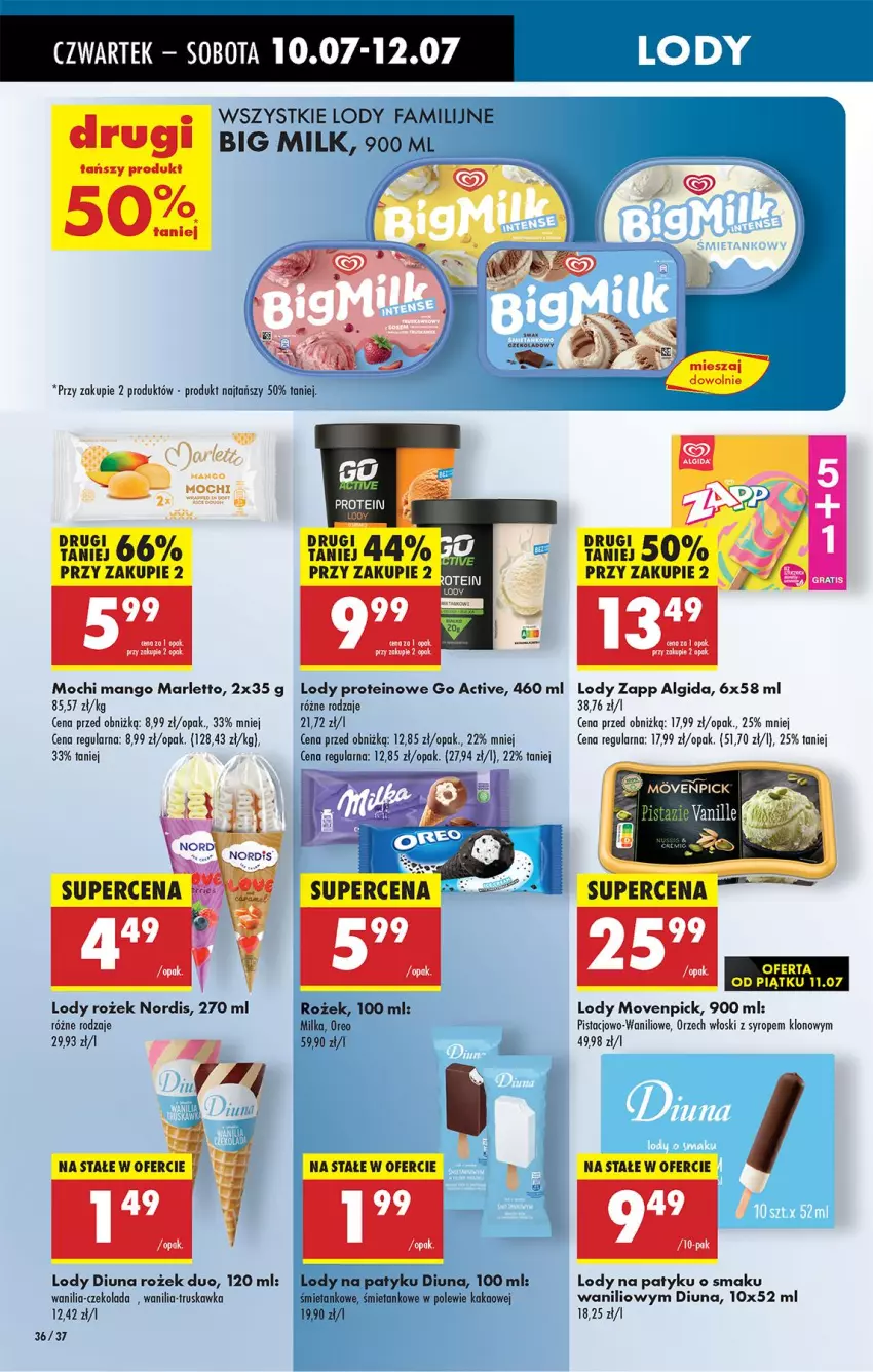 Gazetka promocyjna Biedronka - Od Czwartku - ważna 10.07 do 16.07.2025 - strona 42 - produkty: Algida, Big Milk, Czekolada, Fa, Kakao, LG, Lody, Mango, Milka, Oreo, Syrop