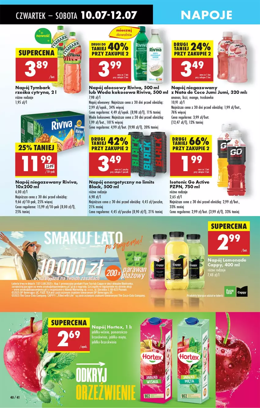Gazetka promocyjna Biedronka - Od Czwartku - ważna 10.07 do 16.07.2025 - strona 48 - produkty: Ananas, Kokos, Lack, Liczi, Mango, Napój, Napój energetyczny, Napój niegazowany, Tymbark, Woda